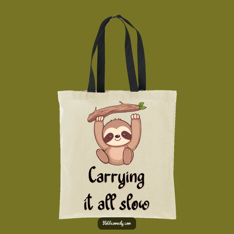 Funny Kawaii Sloth Tote Bag: Carry Your Chill, Branch Style, Ideal Funny Gift