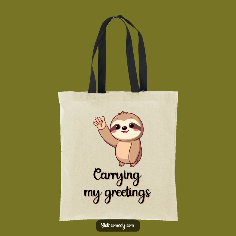 Funny Sloth Wave Tote Bag: Carry Your Essentials with This Hilarious Slow-Paced Greeting
