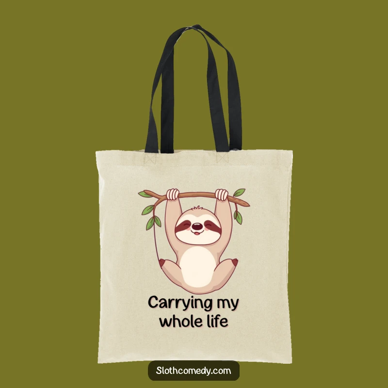 Funny Sloth Sigh Tote Bag: Carry Your Chill Vibes, Perfect Comedic Gift