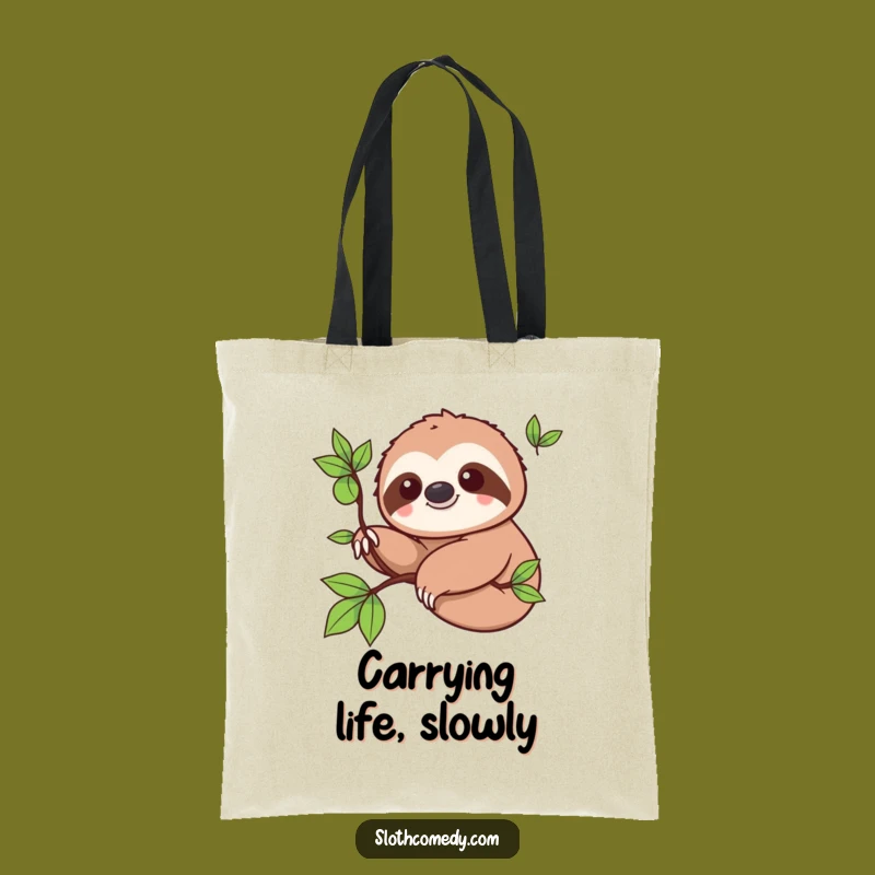Funny Kawaii Sloth Tote Bag - Adorable Slow Life Shopping Humor