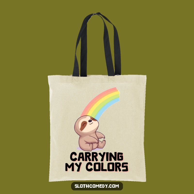 Funny Sloth Rainbow Tote Bag: Carry Your Dreams with This Hilarious and Hopeful Accessory