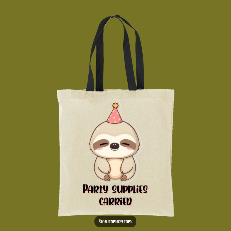 Funny Kawaii Sloth Party Tote Bag: Carry Your Sleep, Party Hat, Ideal Gift