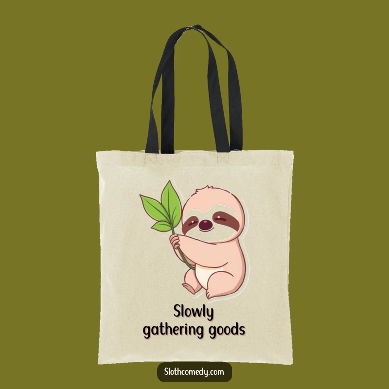 Funny Kawaii Sloth Leaf Tote Bag - Slow Sloth Carry-All, Cute & Hilarious Gift